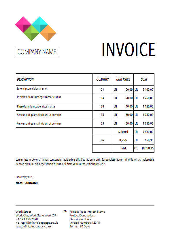 Invoice 020