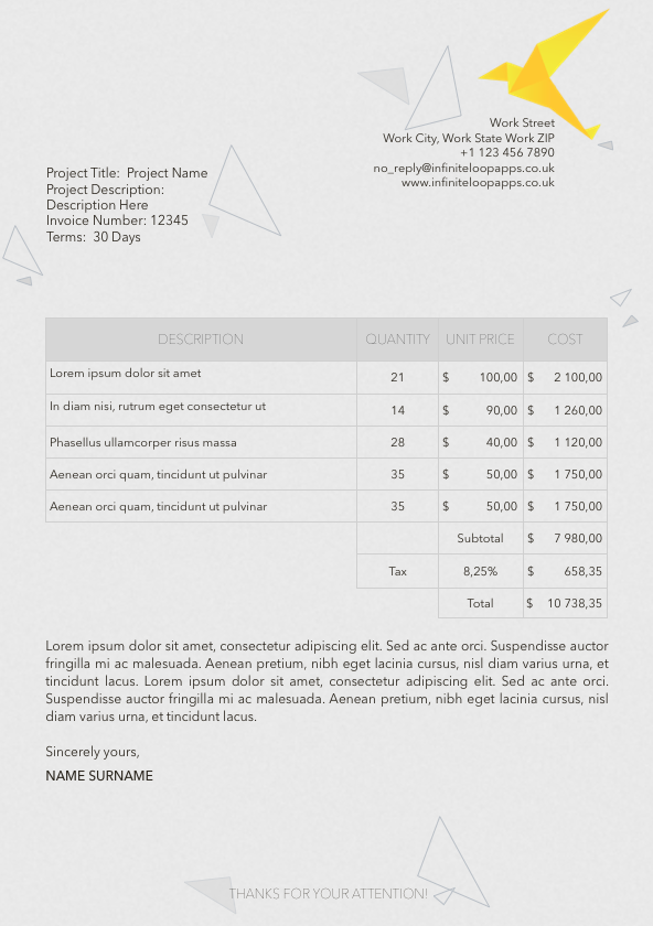 Invoice 025